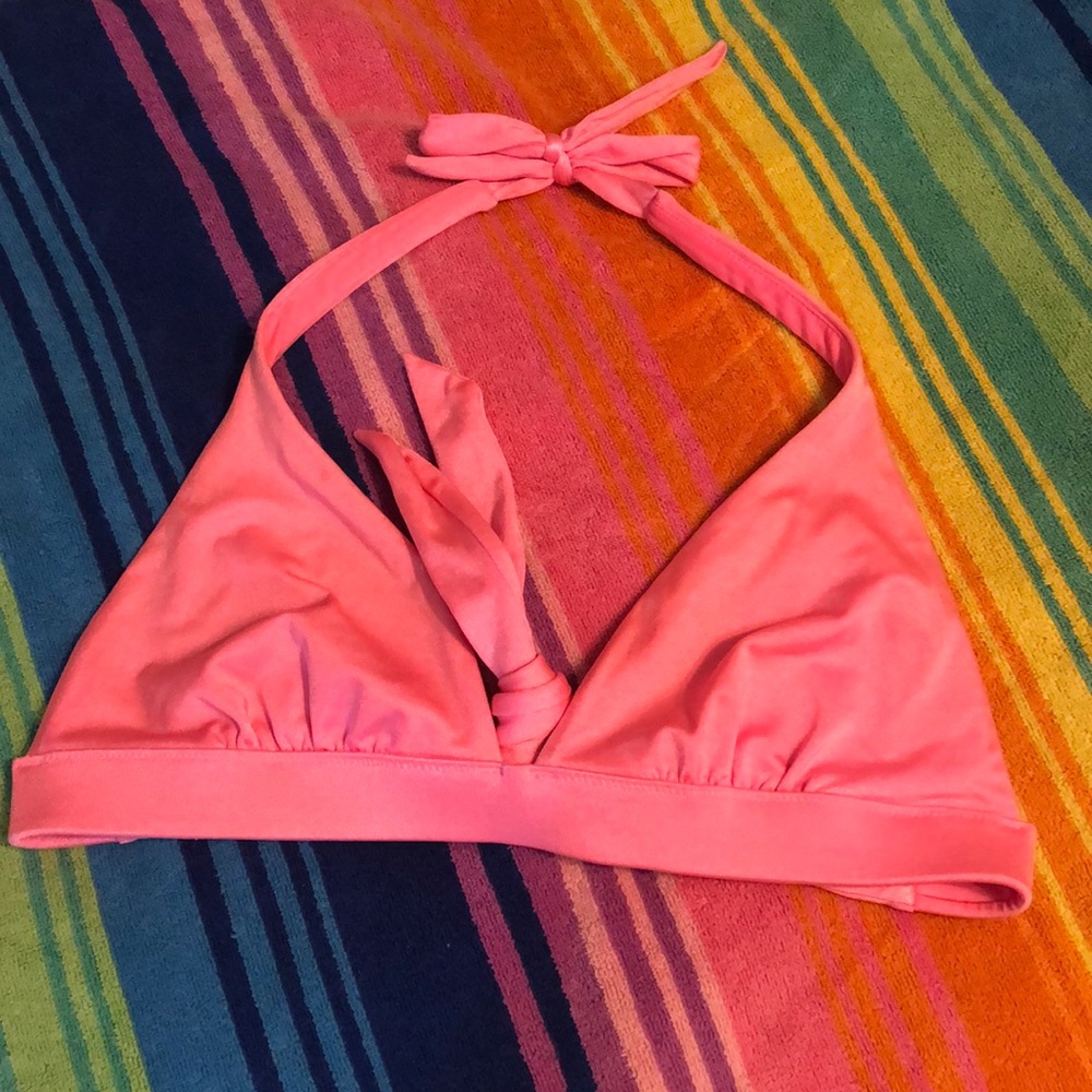 Shimmery pink bikini top